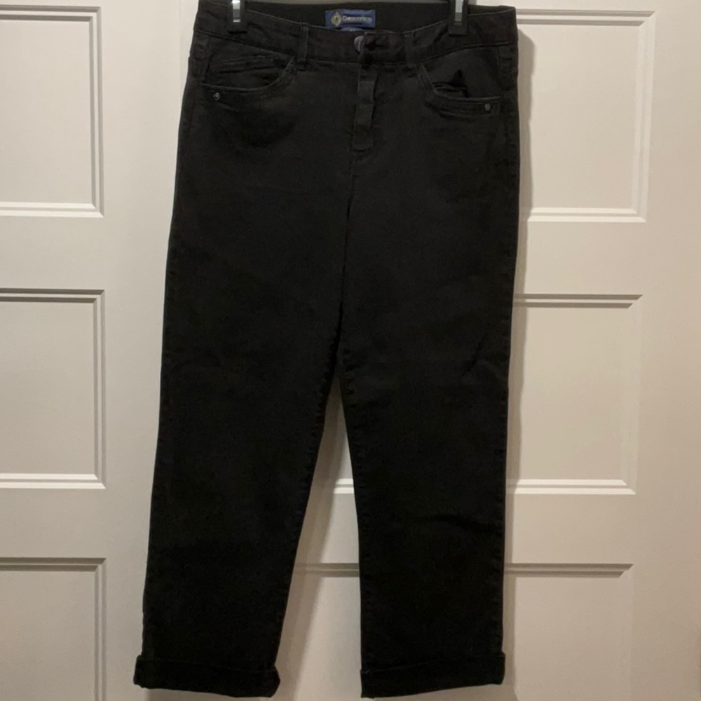 "Ab"solution High Rise Round Up Boyfriend Jeans with Raw Hem Cuff